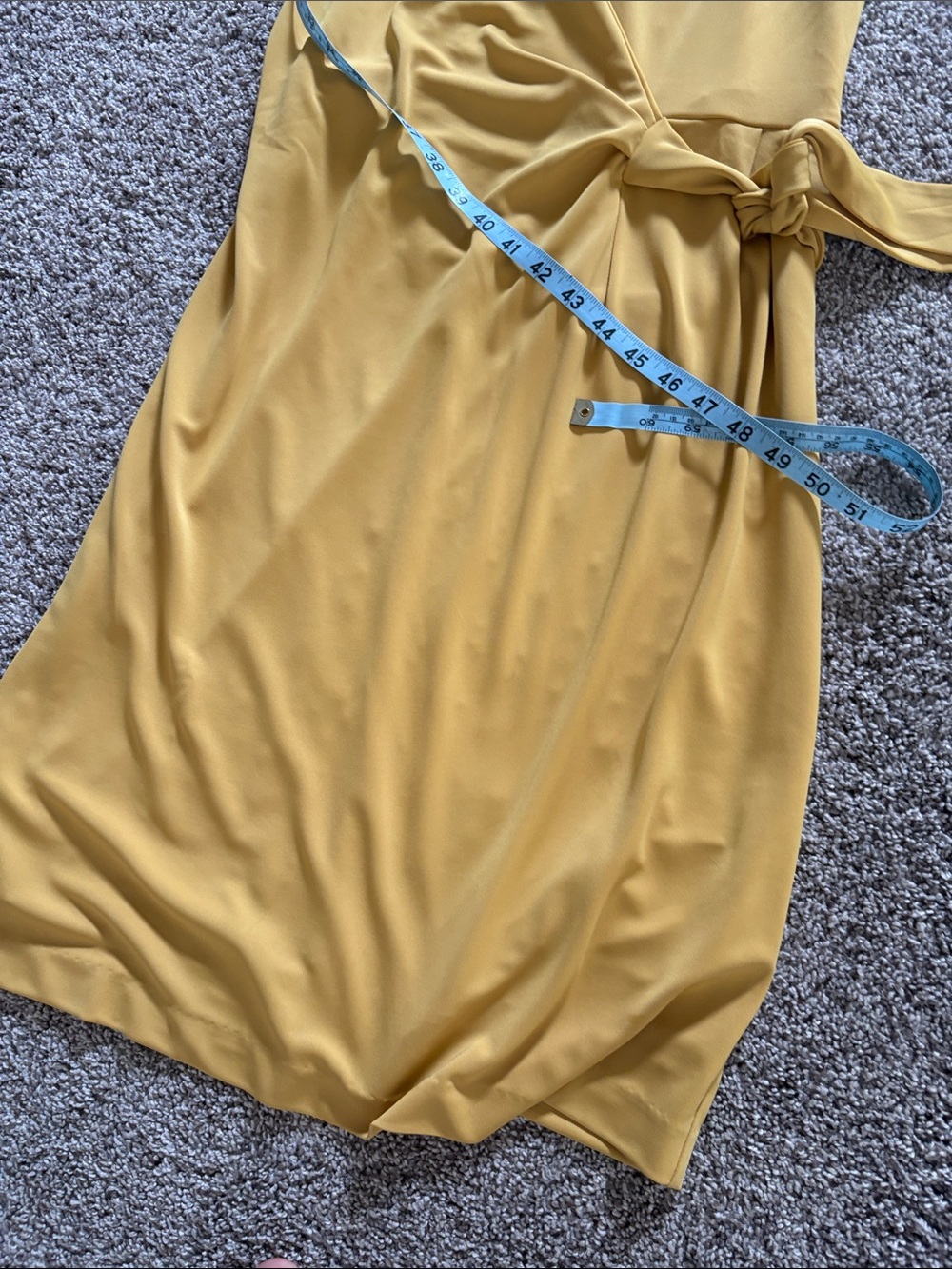 Ann Taylor Yellow Wrap Midi Dress with Side Tie - Picture 13 of 13